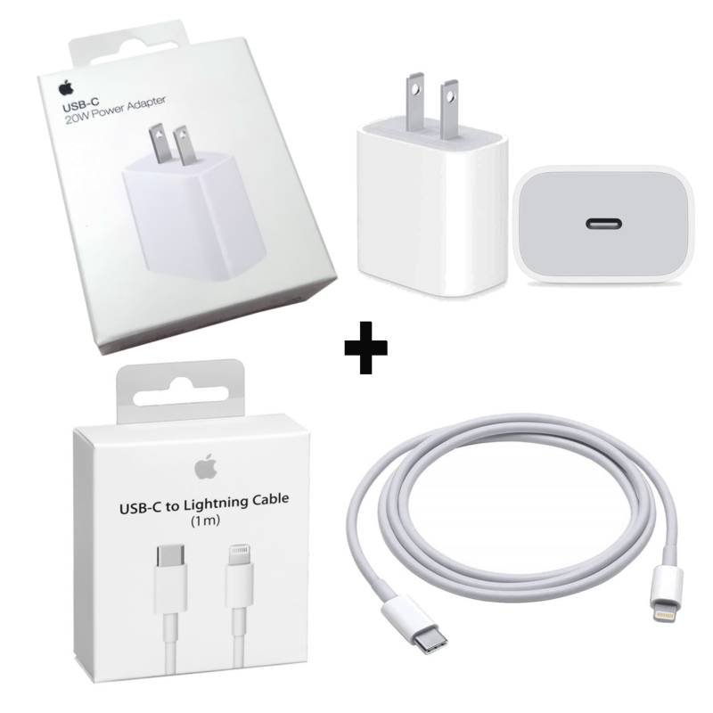 COMBO PACK CUBO 20W + CABLE LIGHTNING USB-C